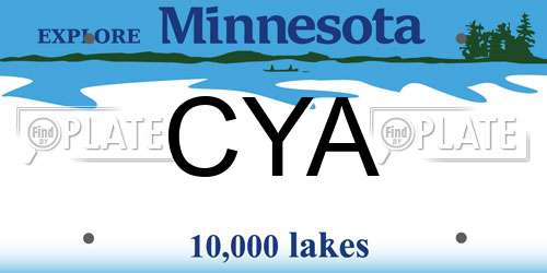 CYA Minnesota License Plate