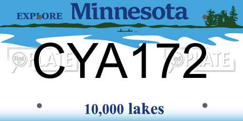 CYA172 Minnesota License Plate