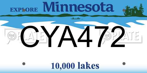 CYA472 Minnesota License Plate