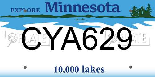 CYA629 Minnesota License Plate