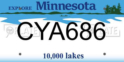 CYA686 Minnesota License Plate