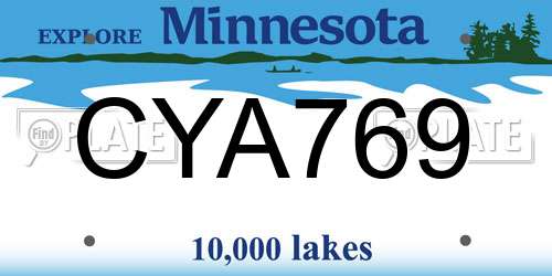 CYA769 Minnesota License Plate