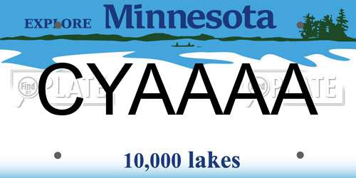 CYAAAA Minnesota License Plate