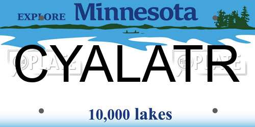CYALATR Minnesota License Plate