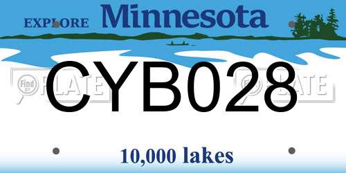 CYB028 Minnesota License Plate