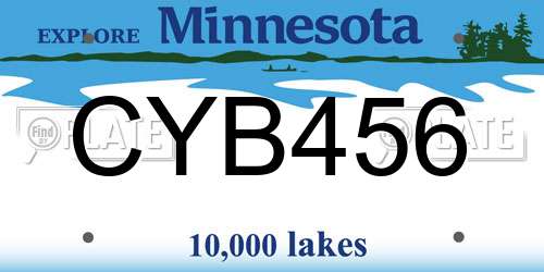 CYB456 Minnesota License Plate