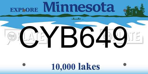 CYB649 Minnesota License Plate