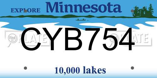 CYB754 Minnesota License Plate