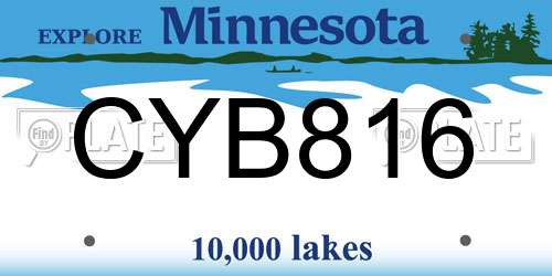 CYB816 Minnesota License Plate