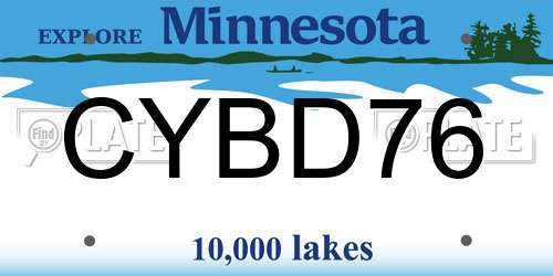 CYBD76 Minnesota License Plate