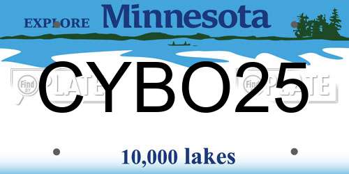 CYBO25 Minnesota License Plate
