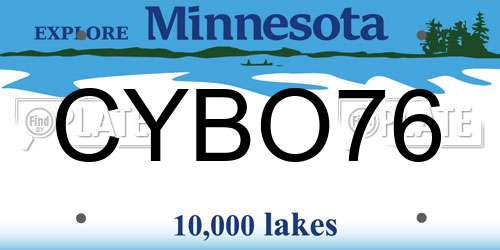 CYBO76 Minnesota License Plate