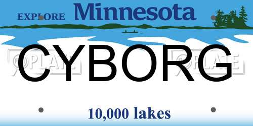 CYBORG Minnesota License Plate