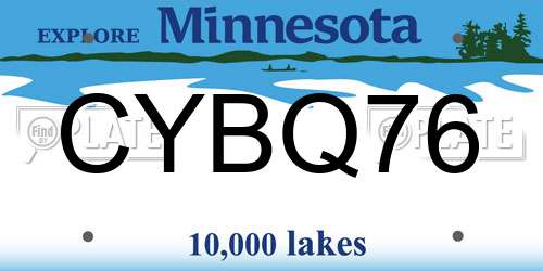 CYBQ76 Minnesota License Plate