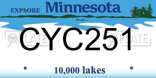 CYC251 Minnesota License Plate