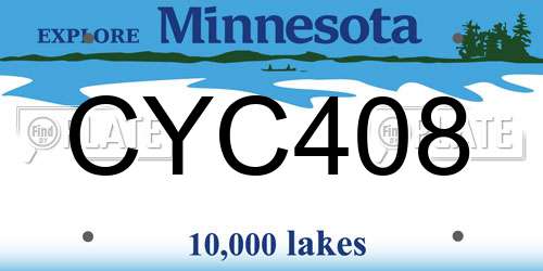 CYC408 Minnesota License Plate