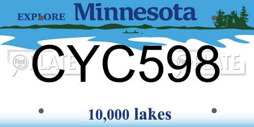 CYC598 Minnesota License Plate