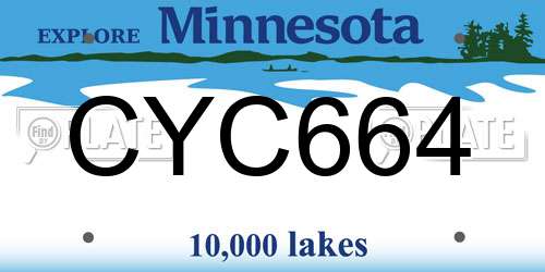 CYC664 Minnesota License Plate