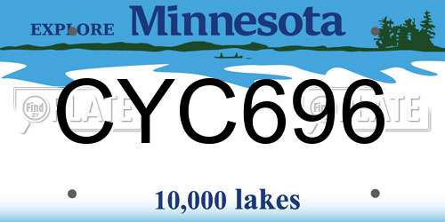 CYC696 Minnesota License Plate
