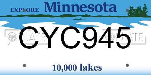 CYC945 Minnesota License Plate