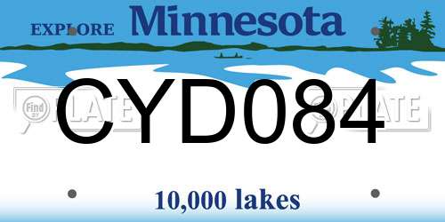 CYD084 Minnesota License Plate