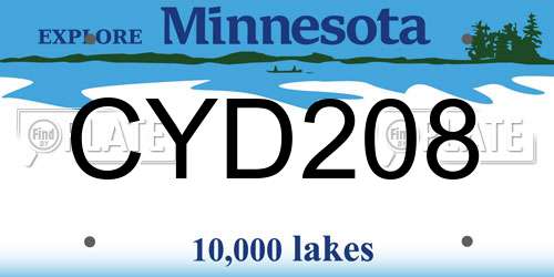 CYD208 Minnesota License Plate