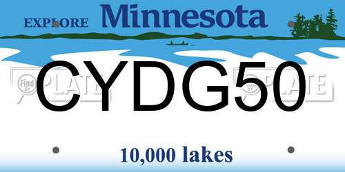 CYDG50 Minnesota License Plate
