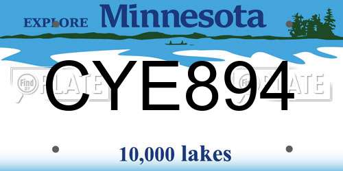 CYE894 Minnesota License Plate