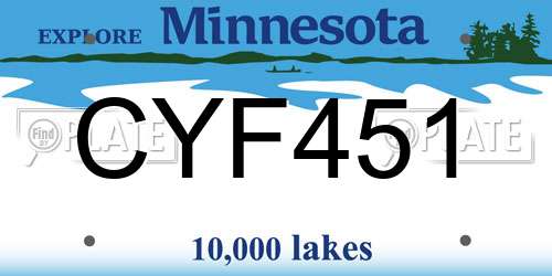CYF451 Minnesota License Plate