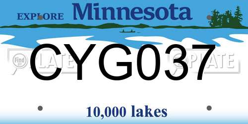 CYG037 Minnesota License Plate