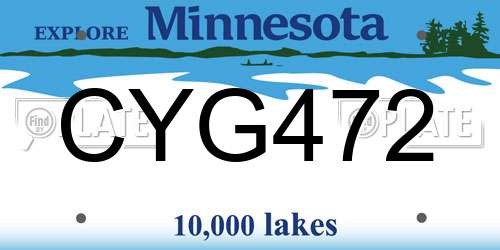 CYG472 Minnesota License Plate