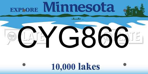 CYG866 Minnesota License Plate