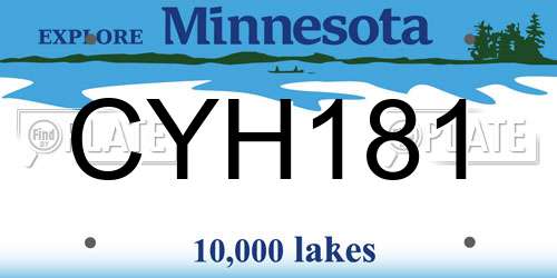 CYH181 Minnesota License Plate