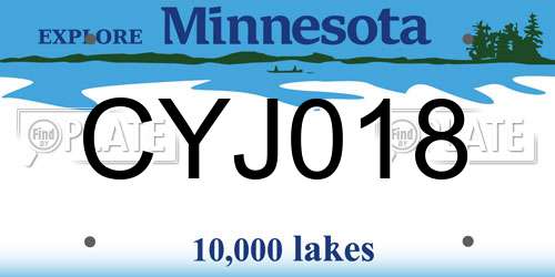 CYJ018 Minnesota License Plate