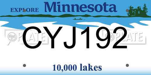 CYJ192 Minnesota License Plate