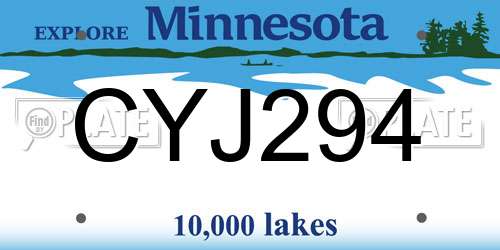 CYJ294 Minnesota License Plate