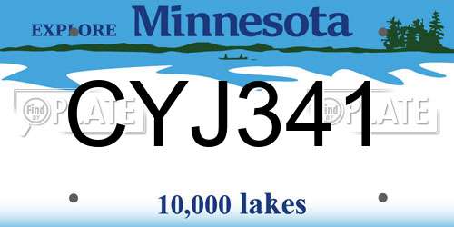 CYJ341 Minnesota License Plate