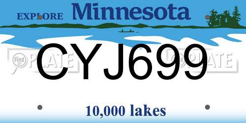 CYJ699 Minnesota License Plate