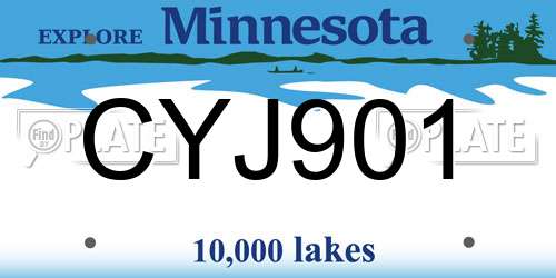 CYJ901 Minnesota License Plate