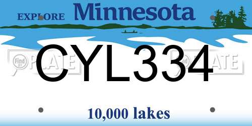 CYL334 Minnesota License Plate