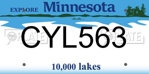 CYL563 Minnesota License Plate