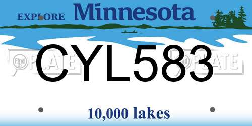 CYL583 Minnesota License Plate