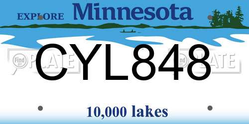 CYL848 Minnesota License Plate