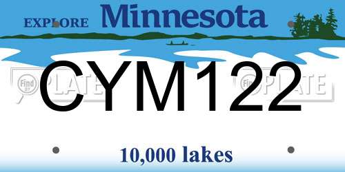 CYM122 Minnesota License Plate