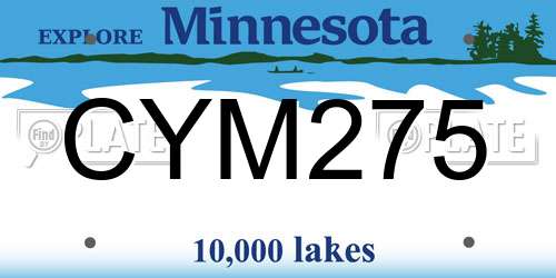 CYM275 Minnesota License Plate