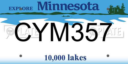 CYM357 Minnesota License Plate