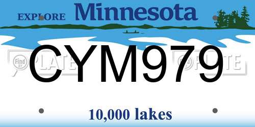 CYM979 Minnesota License Plate