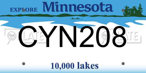 CYN208 Minnesota License Plate