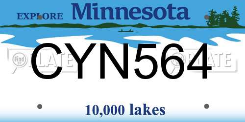 CYN564 Minnesota License Plate