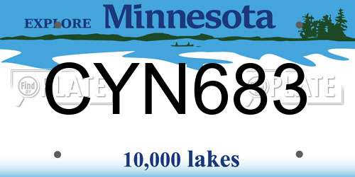 CYN683 Minnesota License Plate